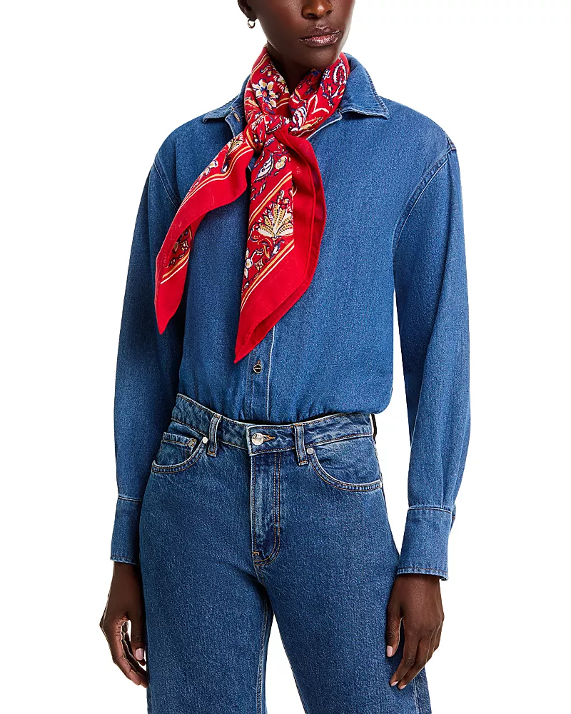 Polo Ralph Lauren Floral Block Print Square Scarf