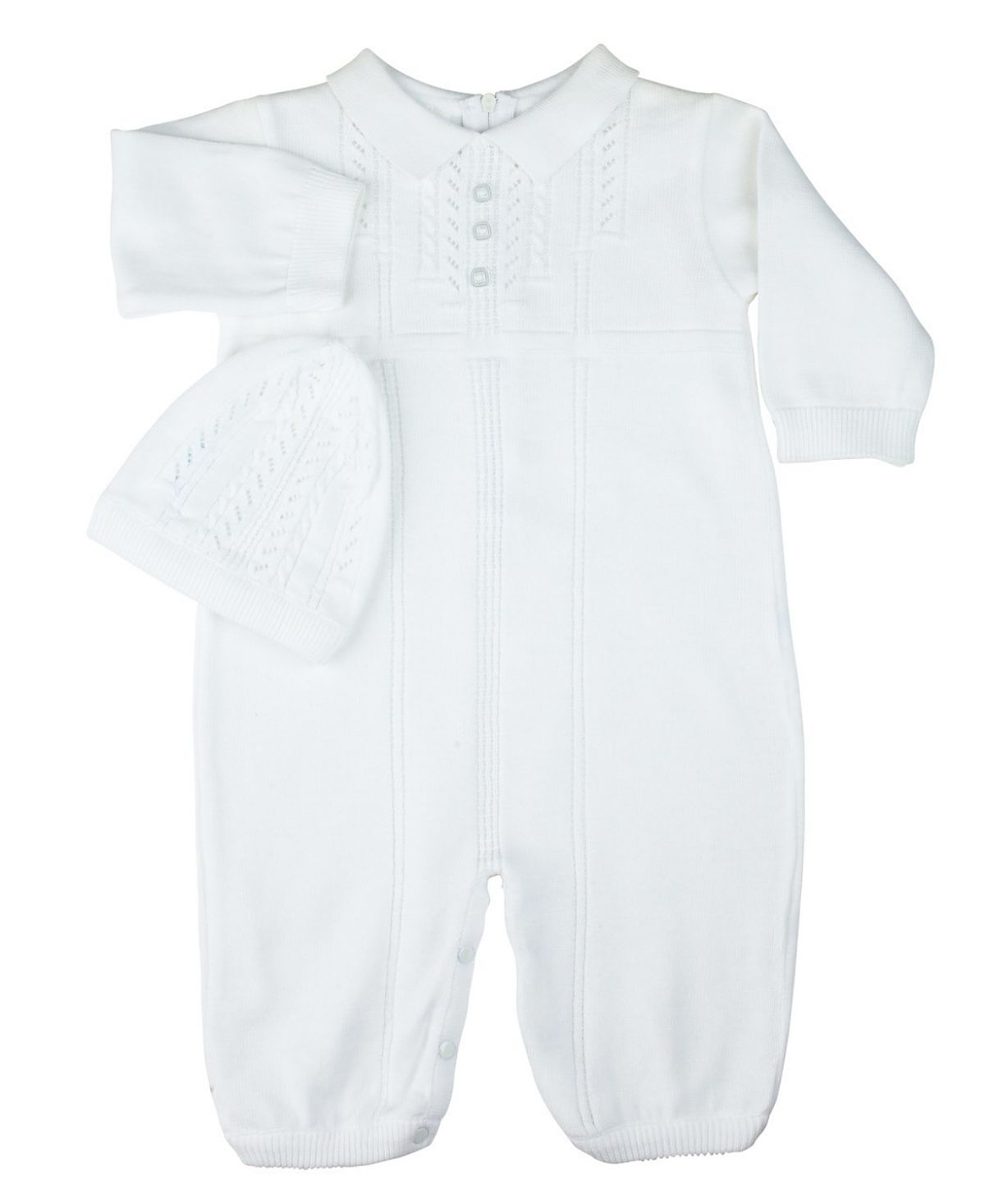 Feltman Brothers Boys' Collar Knit Longall with Hat - Baby