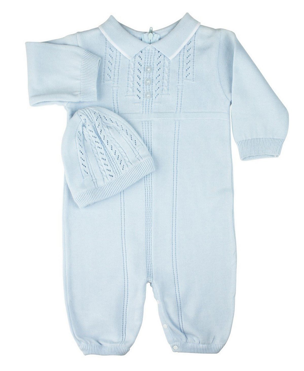 Feltman Brothers Boys' Collar Knit Longall with Hat - Baby