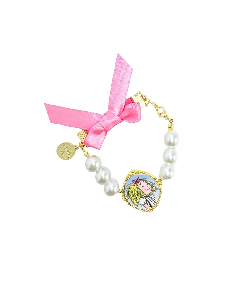 Bits & Bows Girls' Eloise Bow Pearls Cameo Bracelet - Little Kid, Big Kid