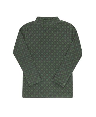 Unisex Velour Plaid Bear Collection Overalls and Turtleneck - Baby, Little Kid