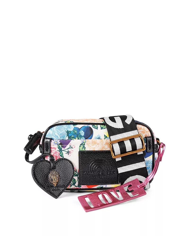 Kurt Geiger London Southbank Mini Floral Cotton Crossbody Camera Bag