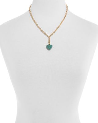 Mini Puffy Enamel Heart Necklace, 18"