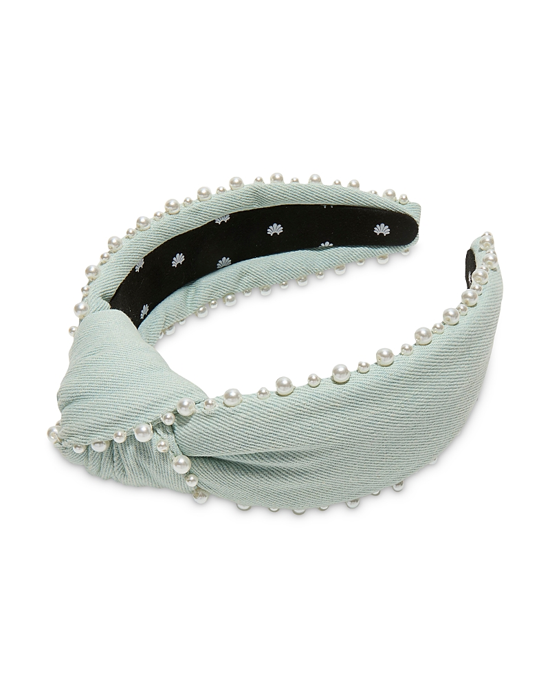Lele Sadoughi Knotted Imitation Pearl Edge Headband