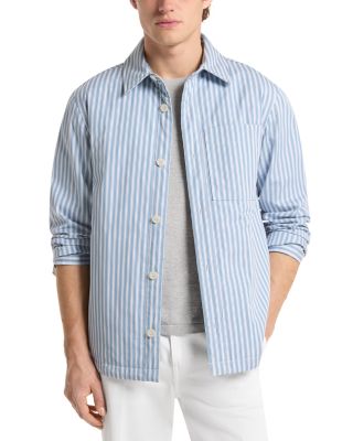 Long Sleeve Stripe Padded Shirt Jacket