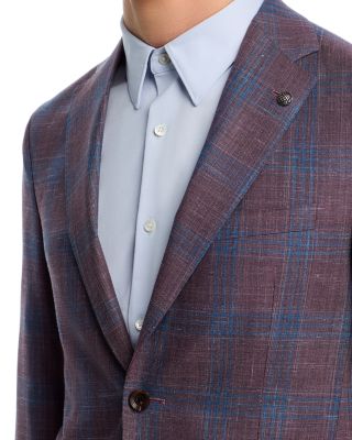 Midland Wool, Silk & Linen Plaid Regular Fit Sport Coat