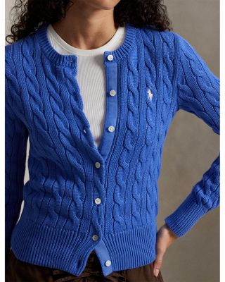 Crewneck Cable Knit Cardigan Sweater