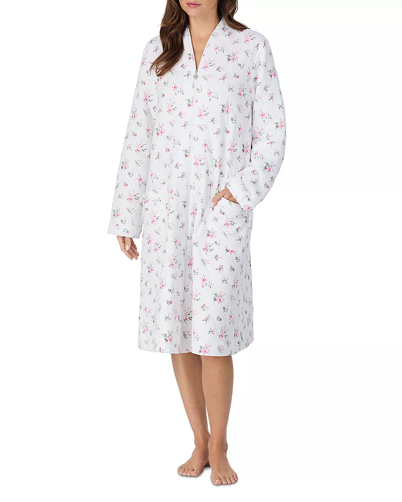Eileen West Diamond Jacquard Quilt Zip Front Robe