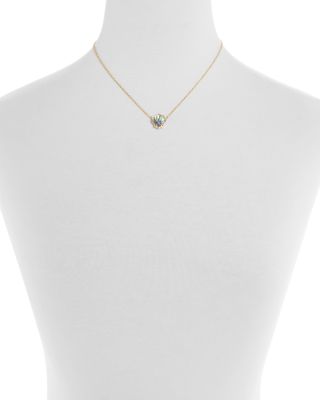 Brynne Stone Shell Adjustable Pendant Necklace in 14K Gold Plated, 19" 