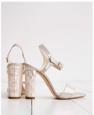  Women's Martina Ankle Strap Pearl Heel Sandal
