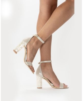  Women's Martene Ankle Strap Pearl Heel Sandal