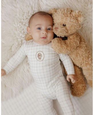 Unisex Modal French Terry Plaid Sheep Collection Footie + Bonnet - Baby