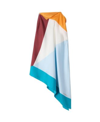  Silk Graphic Print Silk Top