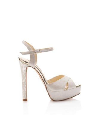  Women's Ankle Strap Pearl Platform Heel Sandal