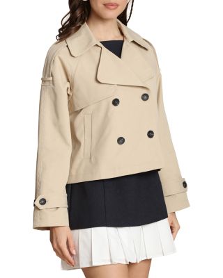 Double Breasted Cropped Trench Jacket