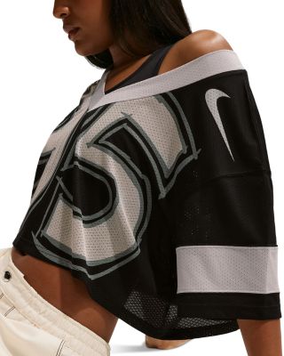 Oversized Cropped Jersey Top