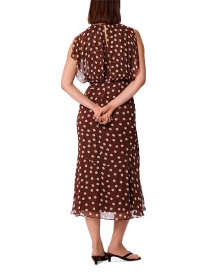 Polka Dot Print Midi Dress