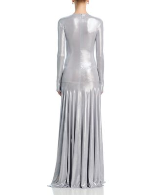 Shirred Front Flared Gown