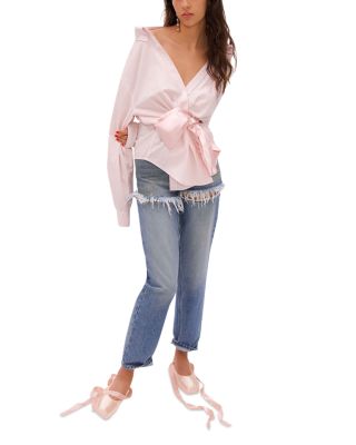 Satin Knot Oxford Shirt