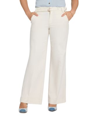 Mia High Rise Palazzo D Ring Jeans in Vintage White