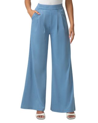 Fluid Denim Palazzo Pants