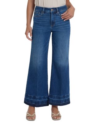 Mia High Rise Palazzo Ankle Contrast Jeans in Trail Land