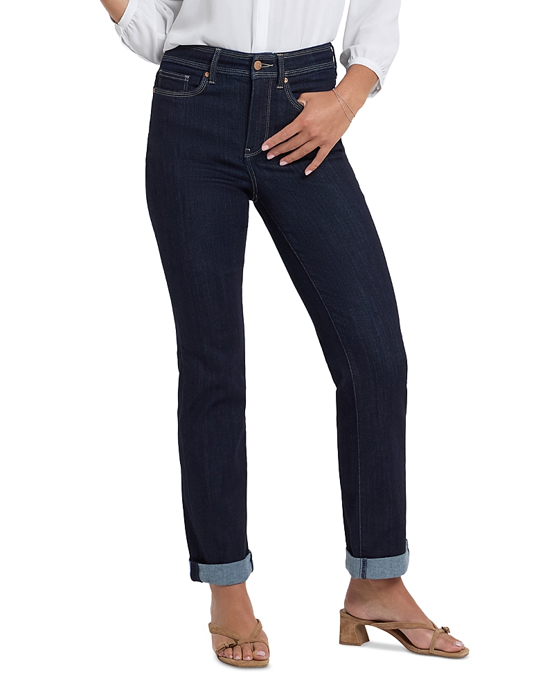 Nydj Marilyn High Rise Triple Stitch Straight Jeans in Morning Tides