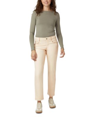 Crosshatch Denim Straight Leg Pants