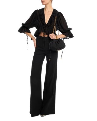 Pliss&eacute; Chain Shoulder Bag in Nylon