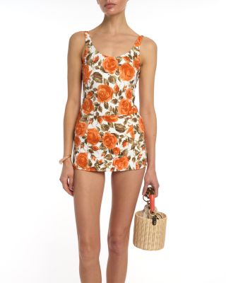 Small Flamingo Handle Basket Bag