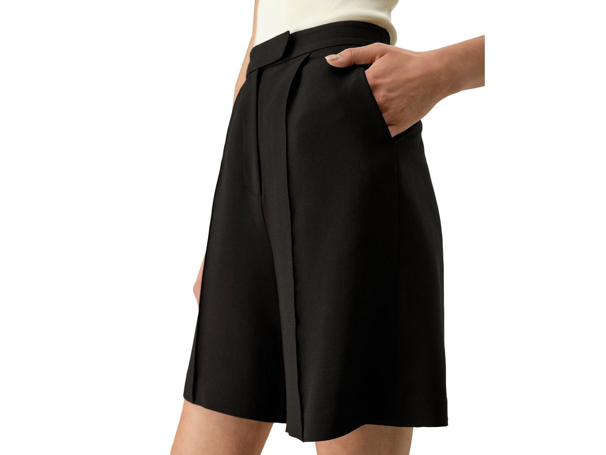 Silk-Wool Blend Polished Shorts — Image 8