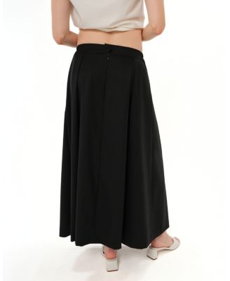Women's Over-Under Bump Pleated Tencel Maternity Maxi Skirt