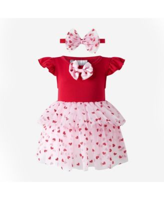 Girls' Heart Tulle Tutu Dress & Headband - Baby