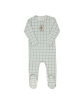 Unisex Modal French Terry Plaid Sheep Collection Footie - Baby
