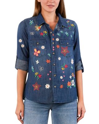 Sketchbook Embroidered Denim Shirt