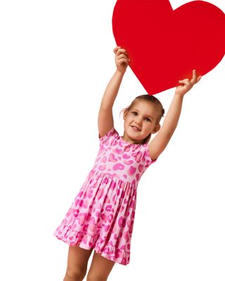 Girls' Love Leopard Ruffled Twirl Dress - Little Kid