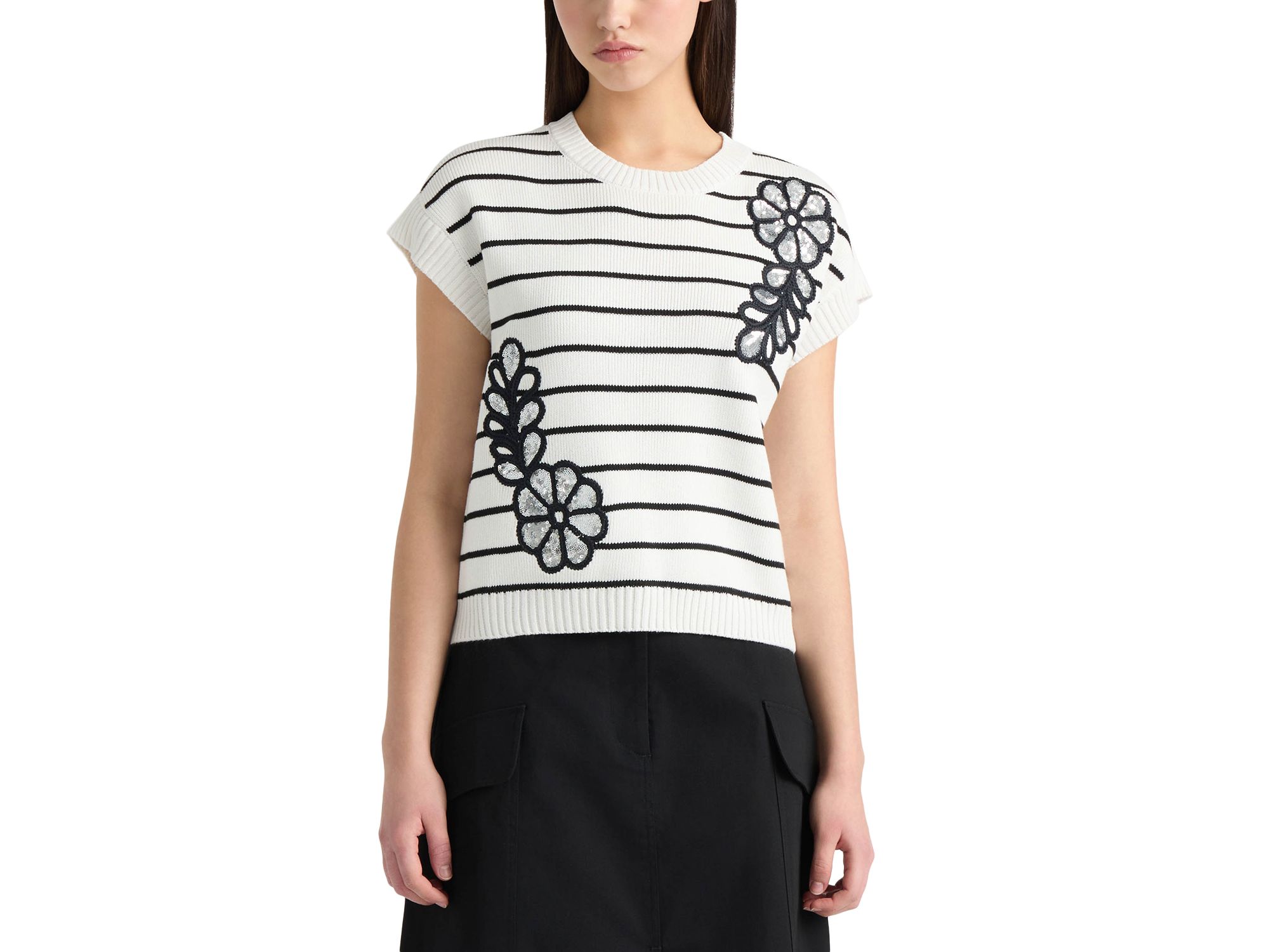 Sleeveless Sequin Detail Sweater - Image 1