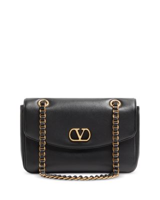 Medium VLogo Leather Shoulder Bag