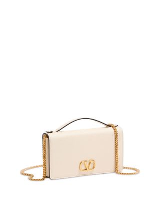 VLogo Signature Grainy Leather Wallet On A Chain 