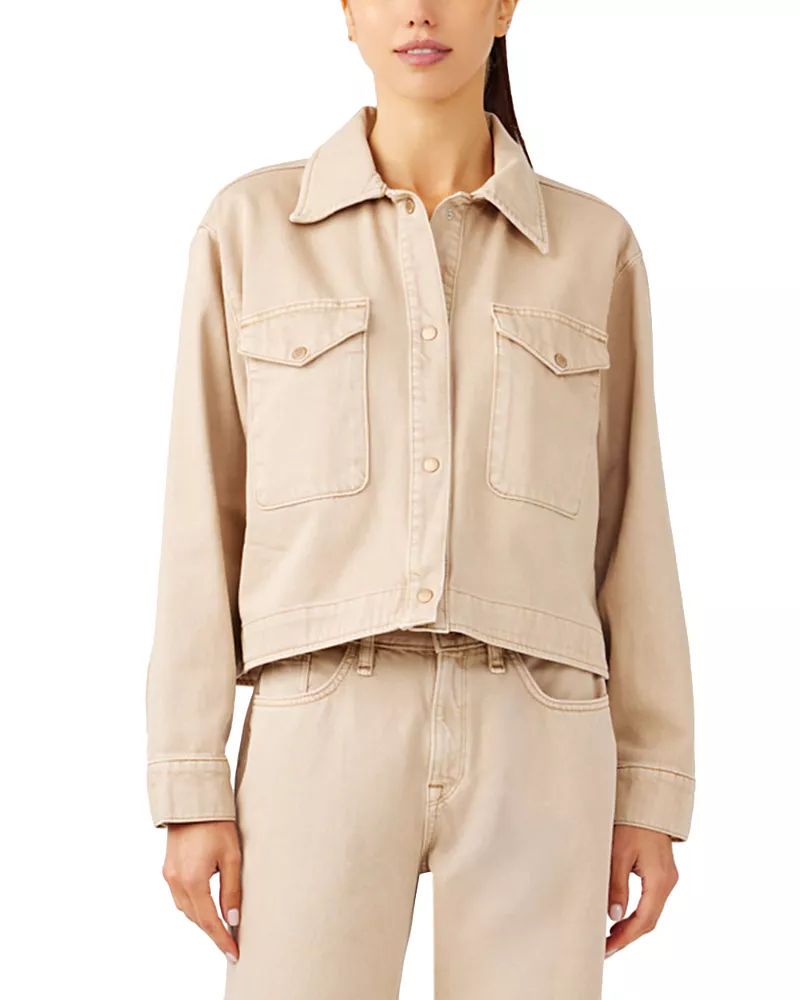 Triarchy Carla Cropped Jean Jacket in Coco Mousse