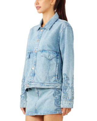 Frida Boxy Western Jean Jacket in Moonwashed Ranchero Indigo