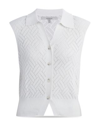 Knitted Sleeveless Collared Top
