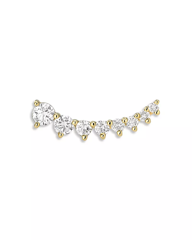 Zoe Lev 14K Yellow Gold Lab Grown Diamond Right Ear Crawler