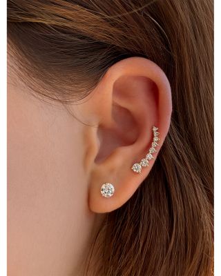 14K Yellow Gold Lab Grown Diamond Left Ear Crawler