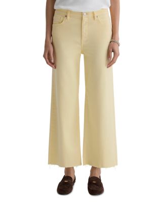 Saige High Rise Wide Leg Crop Jeans in Sunlight Yellow