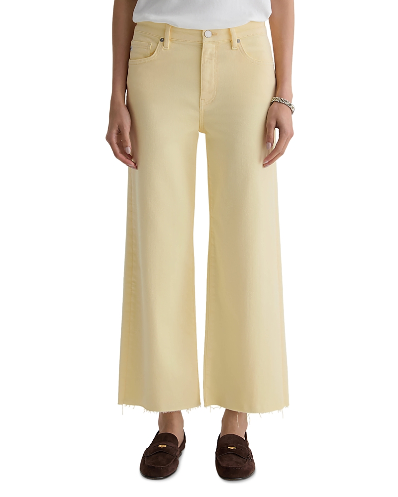 Ag Saige High Rise Wide Leg Crop Jeans in Sunlight Yellow