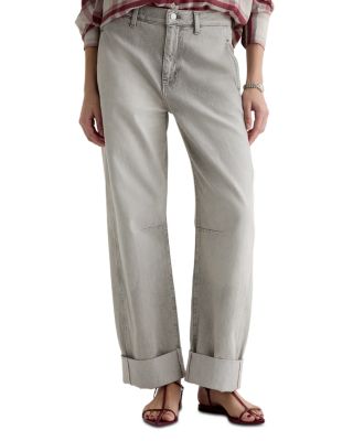 Mercer High Rise Cuffed Barrel Jeans in Sensory