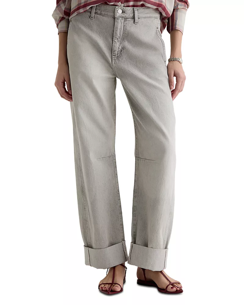 Ag Mercer High Rise Cuffed Barrel Jeans in Sensory