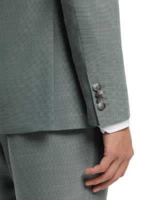 H Huge Textured Solid Slim Fit Suit