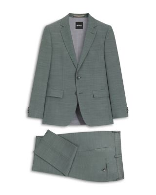H Huge Textured Solid Slim Fit Suit